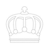 Crown tracing worksheet for kids vector