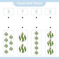 Count and match, count the number of Christmas Ball and match with the right numbers. Educational children game, printable worksheet, vector illustration