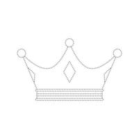 Crown tracing worksheet for kids vector