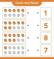 Count and match, count the number of Cookie and match with the right numbers. Educational children game, printable worksheet, vector illustration