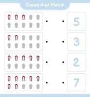 Count and match, count the number of Gift Box and match with the right numbers. Educational children game, printable worksheet, vector illustration