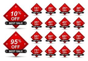 Sale and discount labels on white background vector