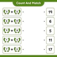 Count and match, count the number of Ribbon and match with the right numbers. Educational children game, printable worksheet, vector illustration