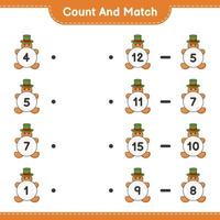 Count and match, count the number of Gingerbread Man and match with the right numbers. Educational children game, printable worksheet, vector illustration