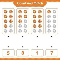 Count and match, count the number of Cookie and match with the right numbers. Educational children game, printable worksheet, vector illustration