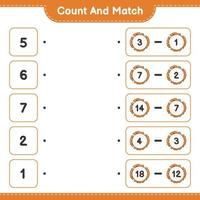 Count and match, count the number of Cookie and match with the right numbers. Educational children game, printable worksheet, vector illustration