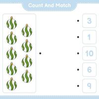 Count and match, count the number of Christmas Ball and match with the right numbers. Educational children game, printable worksheet, vector illustration