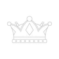 Crown tracing worksheet for kids vector