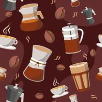café, bebidas, seamless, patrón vector