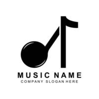 Note Music Logo Design, Sound Wave Logo Illustration, Company Brand Vector