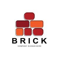 Bricks Logo Design, Material Stone Illustration Vector, Building Construction Icon vector