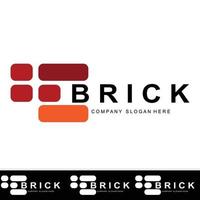 Bricks Logo Design, Material Stone Illustration Vector, Building Construction Icon vector