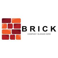 Bricks Logo Design, Material Stone Illustration Vector, Building Construction Icon vector