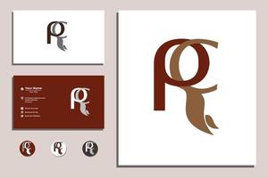 typography concept of letter p and c vector