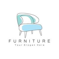 diseño de logotipo de muebles, iconos de mesa de ilustración de muebles para el hogar, sillas, armarios, lámparas vector