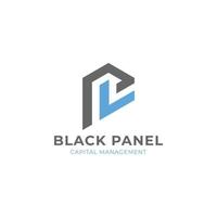 logotipo de letra inicial abstracta bp o pb en color negro y azul aplicado para el logotipo de la empresa de gestión de capital también adecuado para la marca o empresa que tiene el nombre inicial bp o pb vector