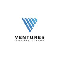 Abstract initial letter the V or VV logo in blue color isolated in white background applied for venture company logo also suitable for the brands or companies have initial name V or VV vector