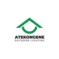 Abstract initial letter AO or OA logo in green color isolated in white background applied for landscape lighting company logo also suitable for the brands or companies have initial name AO or OA. vector