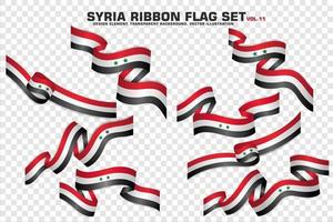 Syria Ribbon Flags Set, Element design, 3D style. vector Illustration