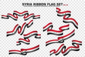 Syria Ribbon Flags Set, Element design, 3D style. vector Illustration