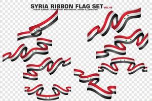 Syria Ribbon Flags Set, Element design, 3D style. vector Illustration