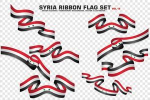 Syria Ribbon Flags Set, Element design, 3D style. vector Illustration