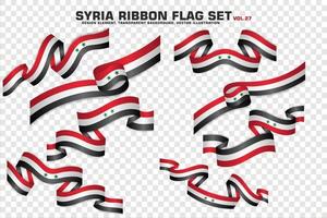 Syria Ribbon Flags Set, Element design, 3D style. vector Illustration