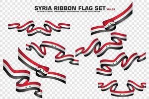 Syria Ribbon Flags Set, Element design, 3D style. vector Illustration