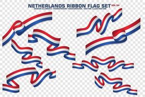 Netherlands Ribbon Flags Set, Element design, 3D style. vector Illustration