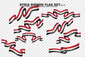 Syria Ribbon Flags Set, Element design, 3D style. vector Illustration