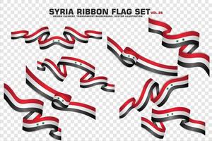 conjunto de banderas de cinta siria, diseño de elementos, estilo 3d. ilustración vectorial vector