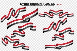 Syria Ribbon Flags Set, Element design, 3D style. vector Illustration