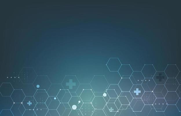 Abstract futuristic technology network hexagon pattern.medical.geometric shape