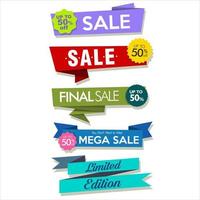 Collection of colorful sale stickers and tags vector