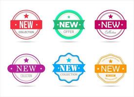 Collection of NEW feature or product badge flat icon for apps and websites vector