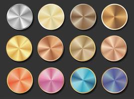 Collection of different color conical gradient badges vector