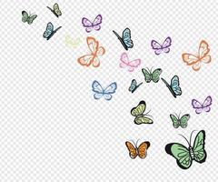 Flying butterflies. Colorful butterfly isolated on transparent background. Spring and summer insects vector illustration. Butterfly summer and spring insect, flying animal