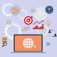 Website SEO and analytics icons vector