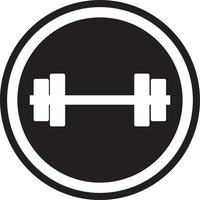 dumbbells icon. dark round icon vector