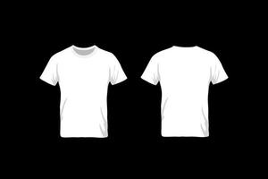 plantilla de camiseta blanca en blanco. vista frontal y trasera vector