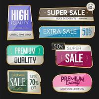 Collection of colorful sale badge and labels vector