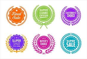 Modern super sale stickers and tags colorful collection vector