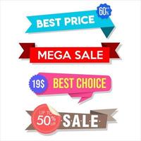 Collection of colorful sale stickers and tags vector