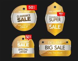 Super sale golden retro badges and labels collection vector