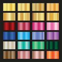 colección de paleta de colores metálicos degradados vector
