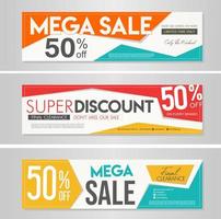 Super sale colorful modern banner collection vector