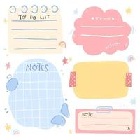 Cute Memo Set Vector Illustration