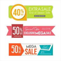 Collection of super sale colorful badge modern design vector