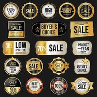 colección de insignias y etiquetas doradas y negras estilo retro super venta