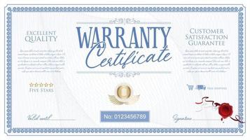 Warranty Certificate retro vintage design vector illustration